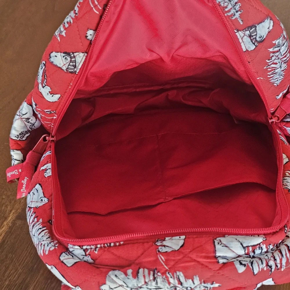 Vera Bradley Red Polar Bear Quilted Mini Backpack